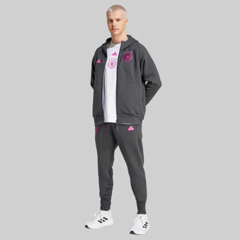 adidas Herren DFB Deutschland 24 Reise Full Zip Hoodie Carbon