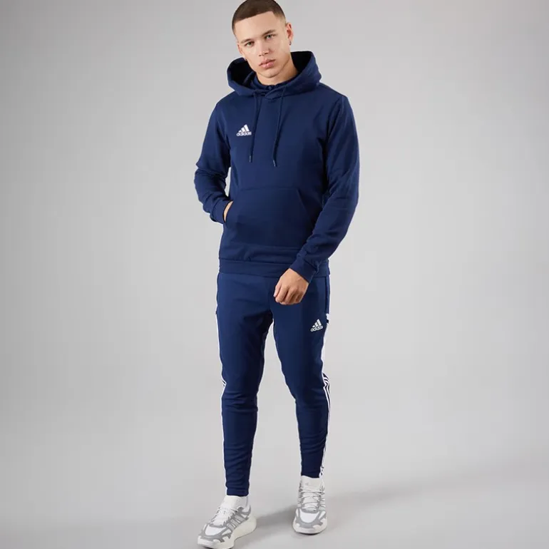 adidas Herren Entrada 22 Pullover Sweat Hoodie Navy/Weiß