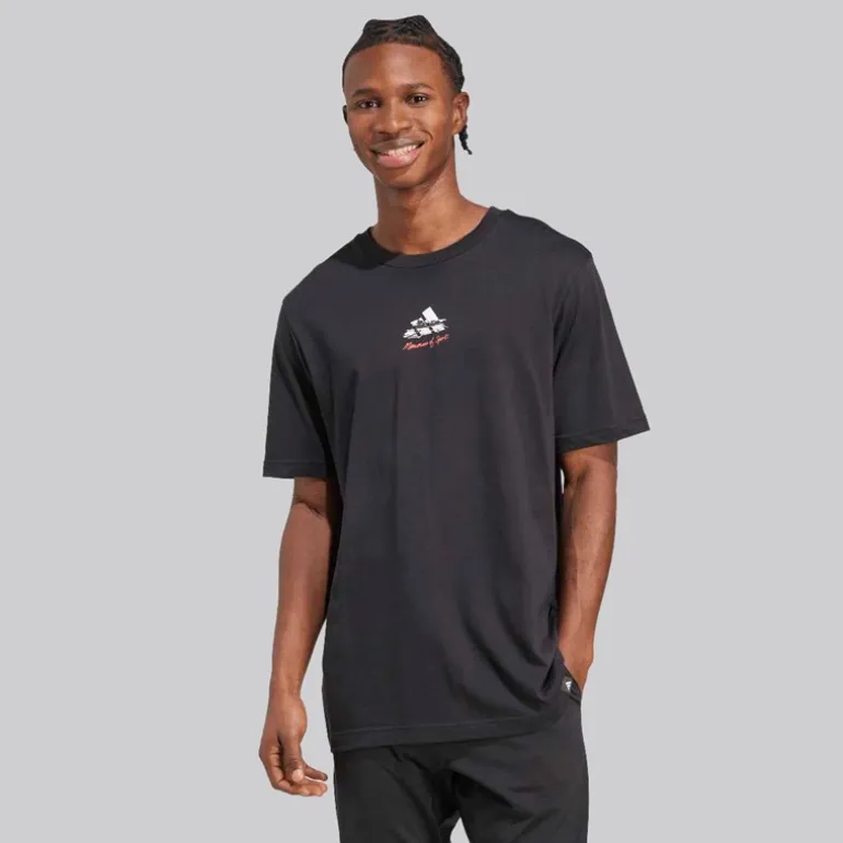adidas Herren Erinnerungen an Sport Galerie Grafik T Shirt Schwarz
