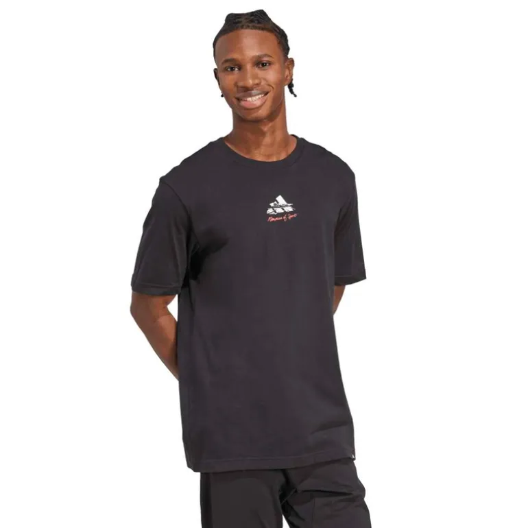 adidas Herren Erinnerungen an Sport Galerie Grafik T Shirt Schwarz