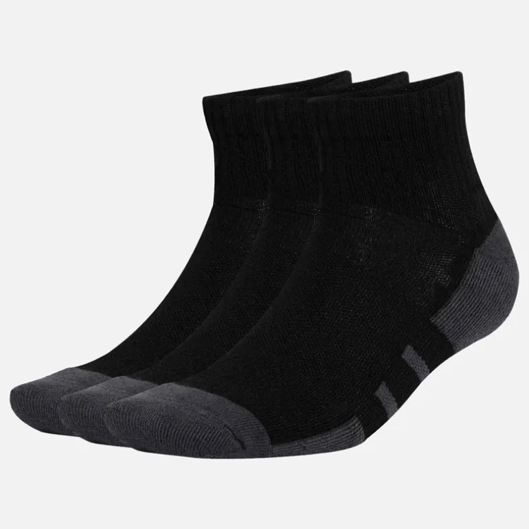 adidas Herren Essentials Climacool Drei Paar Viertel Socken Schwarz/Grey Six