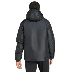 adidas Herren Essentials 3 Streifen Isolierte Kapuzenjacke Schwarz