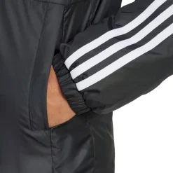 adidas Herren Essentials 3 Streifen Isolierte Kapuzenjacke Schwarz
