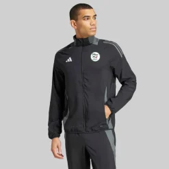 adidas Herren FAF Algerien FC 24/25 Präsentationsjacke Schwarz/Team Dark Grey