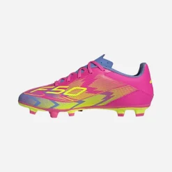 adidas Herren F50 Club FG/MG Firm Ground/Multi Ground Fußballschuhe Lucid Pink/Lucid Lemon/Blue Fusion