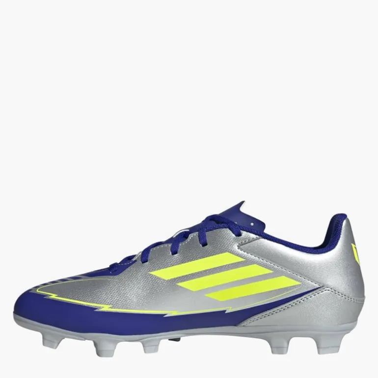 adidas Herren F50 Club Messi La Vida Rapida Pack FG/MG feste/multilochige Fußballschuhe Silver Metallic/Solar Yellow/Lucid Blue