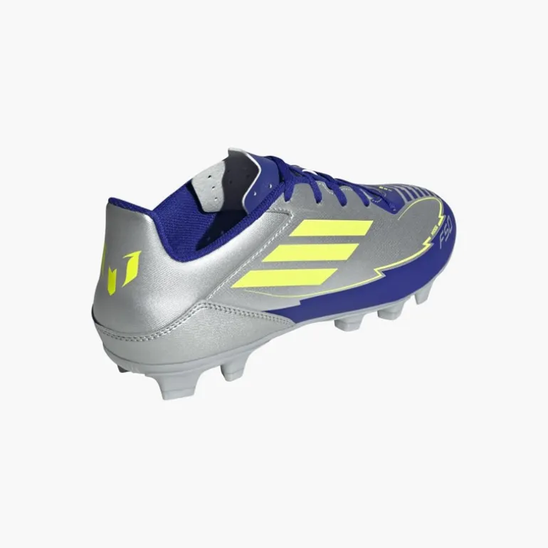 adidas Herren F50 Club Messi La Vida Rapida Pack FG/MG feste/multilochige Fußballschuhe Silver Metallic/Solar Yellow/Lucid Blue