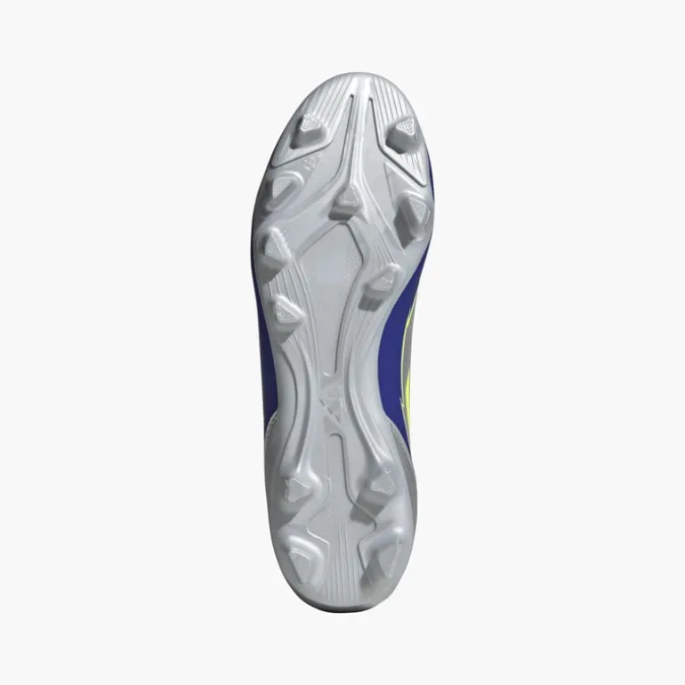 adidas Herren F50 Club Messi La Vida Rapida Pack FG/MG feste/multilochige Fußballschuhe Silver Metallic/Solar Yellow/Lucid Blue