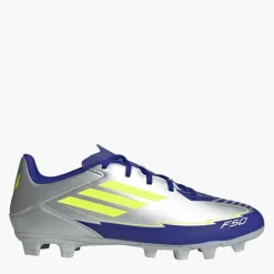 adidas Herren F50 Club Messi La Vida Rapida Pack FG/MG feste/multilochige Fußballschuhe Silver Metallic/Solar Yellow/Lucid Blue