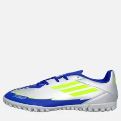 adidas Herren F50 Club Messi La Vida Rapida Pack Kunstrasen Fußballschuhe Silver Metallic/Solar Yellow/Lucid Blue