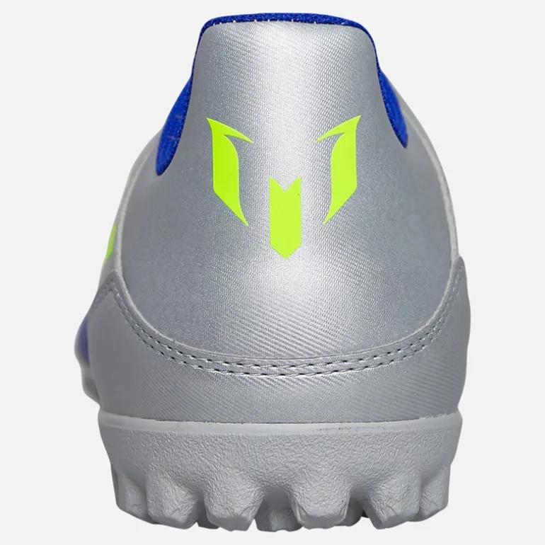 adidas Herren F50 Club Messi La Vida Rapida Pack Kunstrasen Fußballschuhe Silver Metallic/Solar Yellow/Lucid Blue