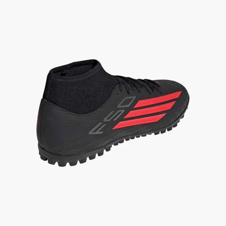adidas Herren F50 Club Mittelhoher Schnitt Stealth Victory Pack Kunstrasen Fußballschuhe Core Black/Lucid Red/Schwarz