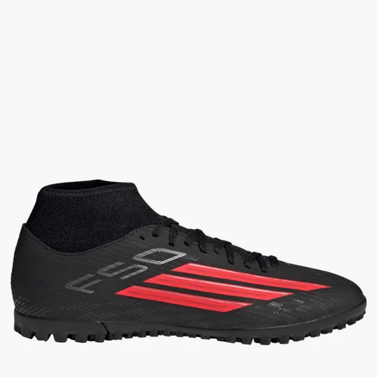 adidas Herren F50 Club Mittelhoher Schnitt Stealth Victory Pack Kunstrasen Fußballschuhe Core Black/Lucid Red/Schwarz