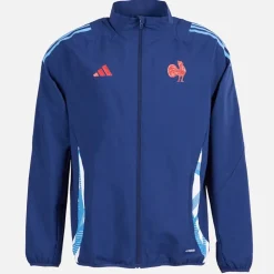adidas Herren FFR Frankreich Rugby Präsentationsjacke Dark Blue