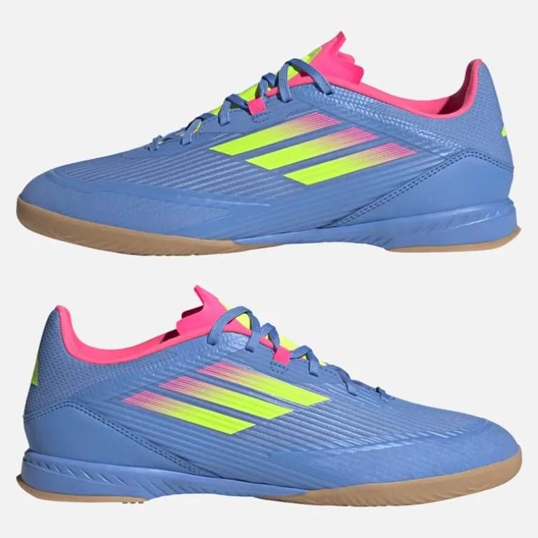 adidas Herren F50 League Hallenfußballschuhe Blue Fusion/Lucid Lemon/Lucid Pink