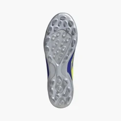 adidas Herren F50 Liga Messi La Vida Rapida AG Kunstrasen Fußballschuhe Silver Metallic/Solar Yellow/Lucid Blue