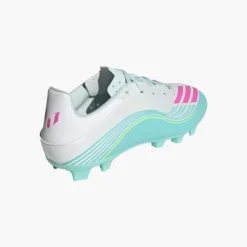 adidas Herren F50 Messi Club Aurora Radiante Pack FG Kunstrasen Fußballschuhe Cloud White/Lucid Pink/Flash Aqua