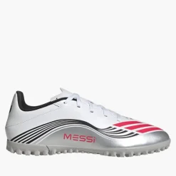 adidas Herren F50 Messi Club Prestig10 Pack TF Kunstrasen Fussballschuhe Cloud White/Lucid Red/Silver Metallic