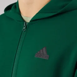 adidas Herren Future Icons 3 Streifen Full Zip Hoodie Collegiate Green