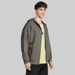 adidas Herren Future Icons 3 Streifen durchgehender Reißverschluss Hoodie Putty Beige
