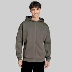 adidas Herren Future Icons 3 Streifen durchgehender Reißverschluss Hoodie Putty Beige