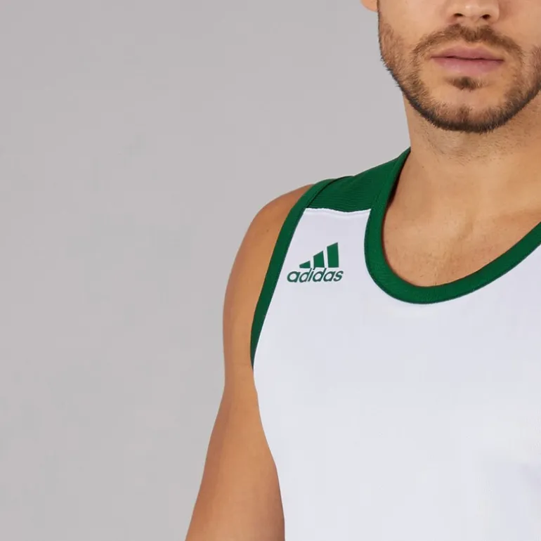 adidas Herren 3G Speed Reversible Basketball Trikot Dark Green/Weiß
