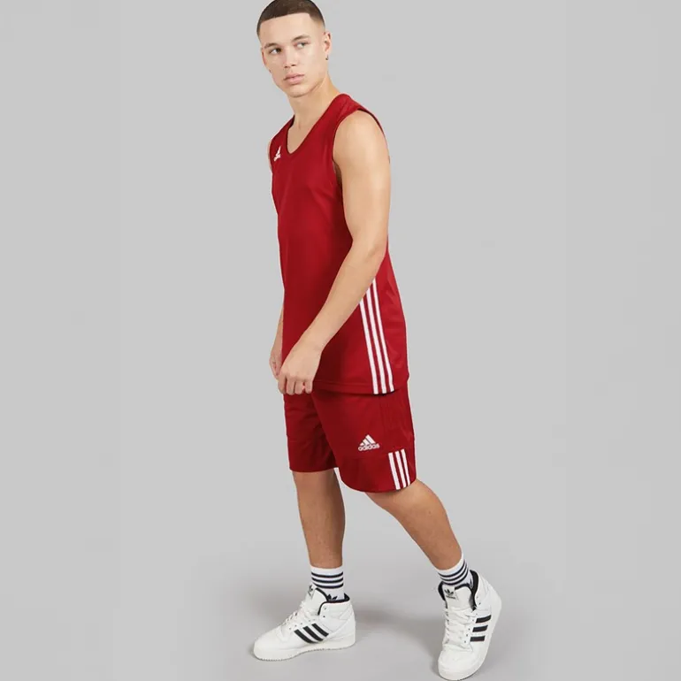 adidas Herren 3G Speed Wende Basketball Shorts Power Red/Weiß