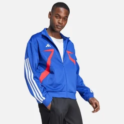 adidas Herren Haus Von Tiro Nationen Pack Trainingsjacke Semi Lucid Blue/Pure Ruby/Weiß