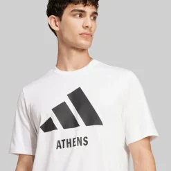 adidas Herren Logo Athen T Shirt Weiß