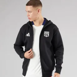 adidas Herren OL Olympique Lyon Anthem Jacke Schwarz