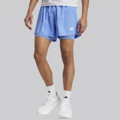 adidas Herren Own The Run Climacool 2-in-1 Laufshorts Blue Fushion