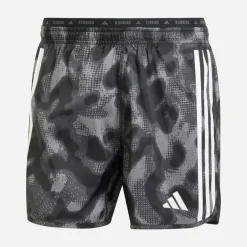 adidas Herren Own The Run 3 Streifen All Over Print Laufshorts Grey Four/Grey Six/Carbon/Schwarz