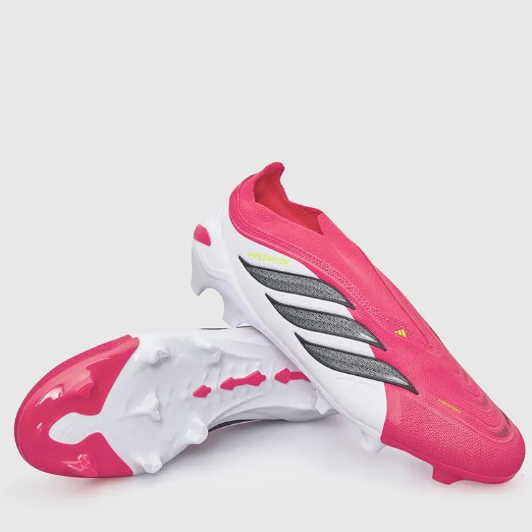 adidas Herren Predator League Schnürlose Für Tore Geboren Pack FG Fester Boden Fußballschuhe Lucid Red/Core Black/Cloud White