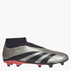 adidas Herren Predator League Schnürlose Vivid Horizon Pack FG Fester Boden Fußballschuhe Platinum Metallic/Aurora Black/Turbo