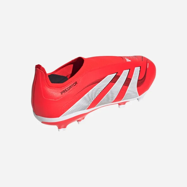 adidas Herren Predator League Schnürlose FG/MG Feste/Mehrere Boden Fußballstiefel Lucid Red/Cloud White/Core Black