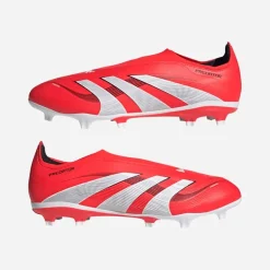 adidas Herren Predator League Schnürlose FG/MG Feste/Mehrere Boden Fußballstiefel Lucid Red/Cloud White/Core Black