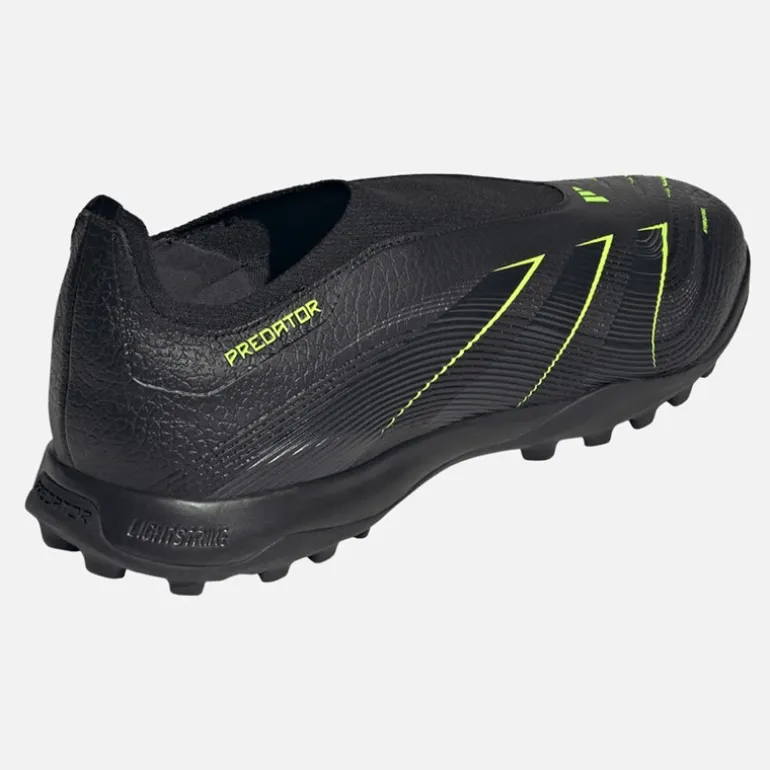 adidas Herren Predator League Schnürsenkellose TF Astro Fußballschuhe Core Black/Carbon/Lucid Lemon