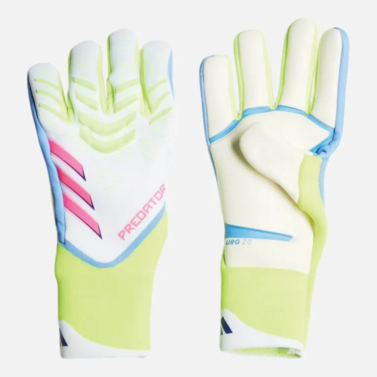 adidas Herren Predator Pro Torwarthandschuhe Weiß/Lucid Lemon/Lucid Pink