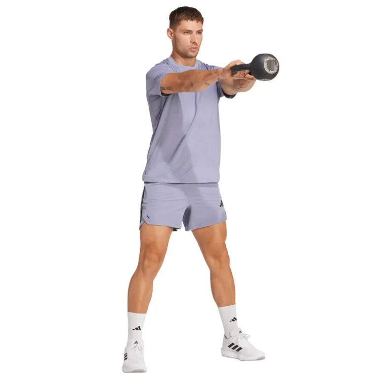 adidas Herren Primelift 3 Streifen Shorts Silver Violet