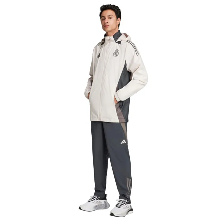 adidas Herren RMCF Real Madrid 24/25 Europäische Allwetter Jacke Putty Mauve/Dark Grey/Charcoal