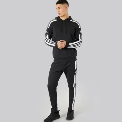 adidas Herren Squadra 21 Pullover Sweat Hoodie Schwarz/Weiß