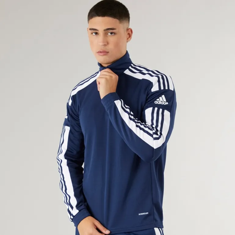 adidas Herren Squadra 21 1/4 Reißverschluss Trainings Oberteil Navy/Weiß