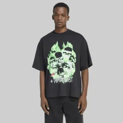 adidas Herren Teamgeist Moto Grafik T Shirt Schwarz