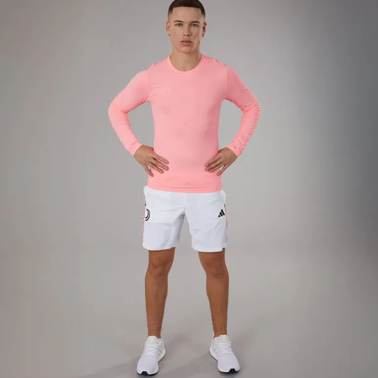 adidas Herren Tech Fit Langarm T Shirt Pink Spark