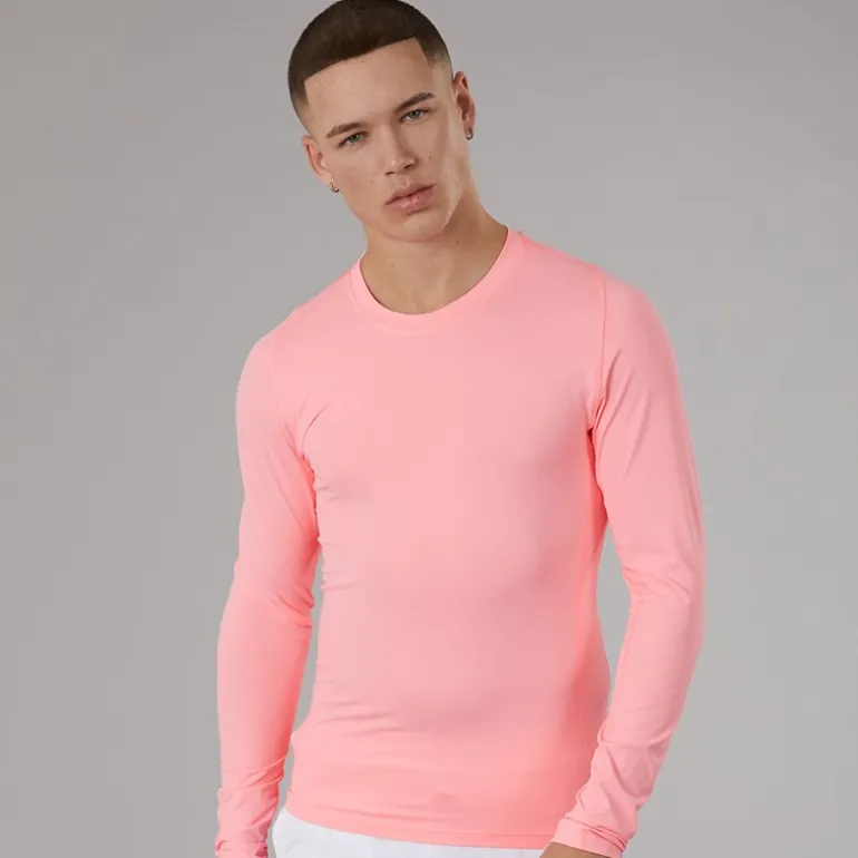 adidas Herren Tech Fit Langarm T Shirt Pink Spark