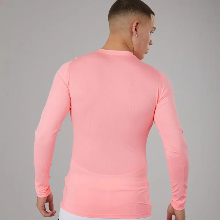 adidas Herren Tech Fit Langarm T Shirt Pink Spark