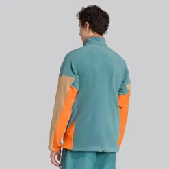 adidas Herren Terrex Multi Climawarm Fleece Anorak Preloved Teal/Cardboard/Semi Impact Orange
