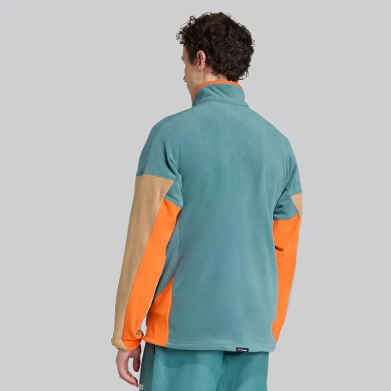 adidas Herren Terrex Multi Climawarm Fleece Anorak Preloved Teal/Cardboard/Semi Impact Orange