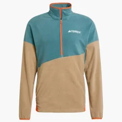 adidas Herren Terrex Multi Climawarm Fleece Anorak Preloved Teal/Cardboard/Semi Impact Orange