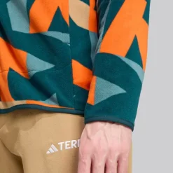 adidas Herren Terrex Multi Print durchgehend Reißverschluss Fleece Jacke Aurora Ivory/Semi Impact Orange